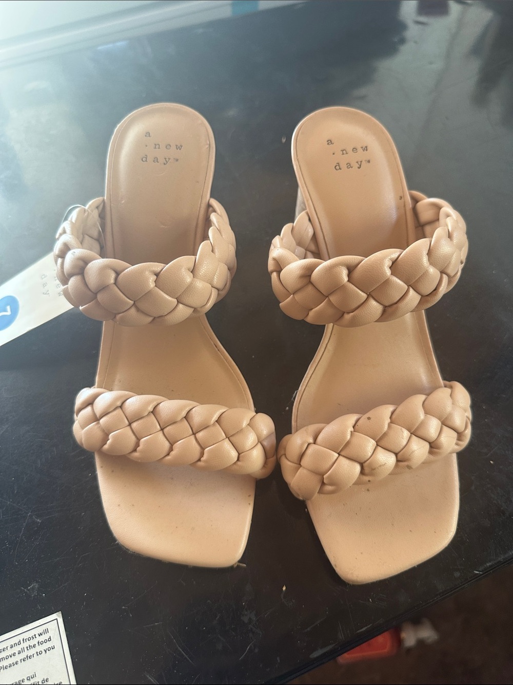 a new day Braided Double-Strap Mules — Beige/Tan